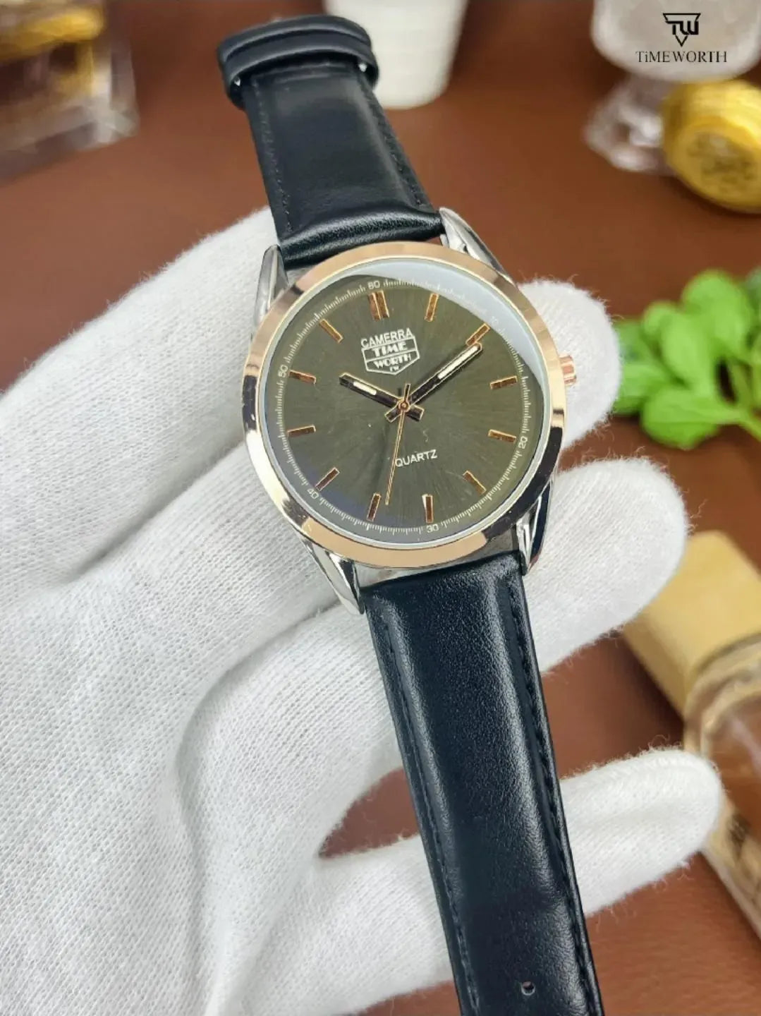 Unisex Luxury Leather Strap Watch – Round Dial Casual & Formal Wristwatch