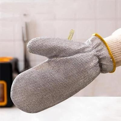 Steel Wire Kitchen Cleaning Glove – Heavy Duty Dish Scrubber for Pots & Pans