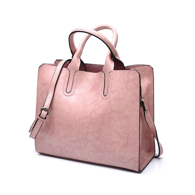 Women’s Retro Leather Handbag – Stylish Shoulder & Hand Carry Bag