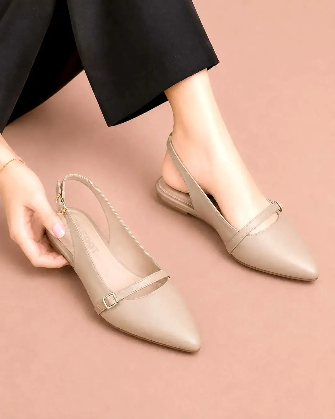 Women’s Fawn Slingback Flats – Elegant Pointed Toe Casual & Formal Shoes