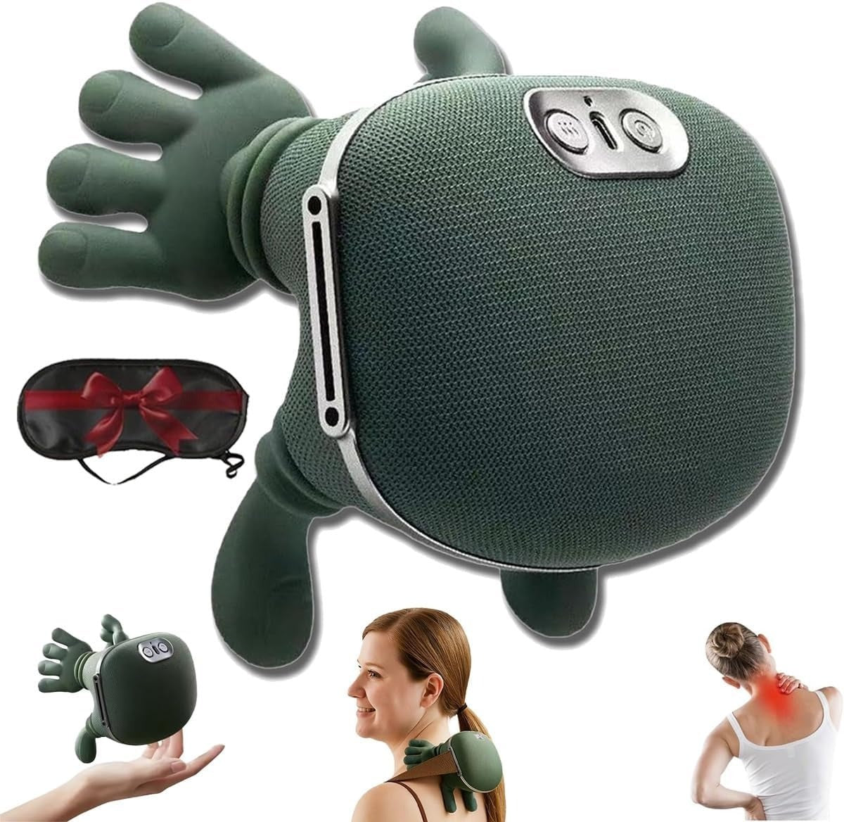 Electric Shiatsu Neck and Back Massager Smart Finger Pressure Neck Massager – Electric Deep Kneading Heated Back & Shoulder Massager | Pain Relief Relaxation Device for Home