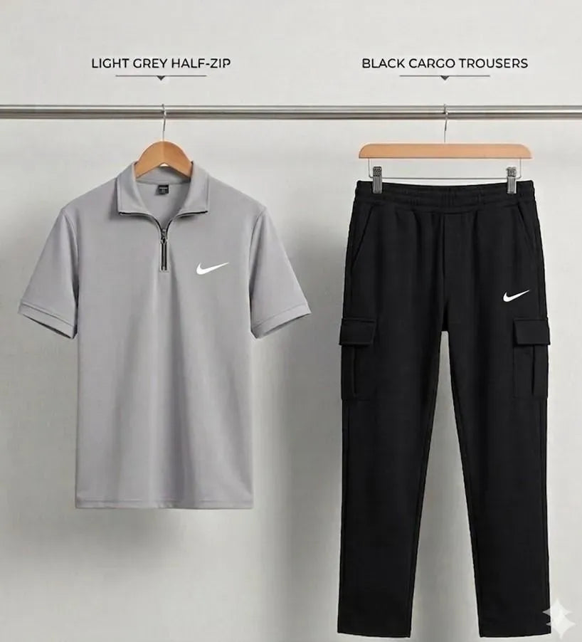 Women’s Grey Cotton Tracksuit Set – 2 Piece Casual & Sports Wear