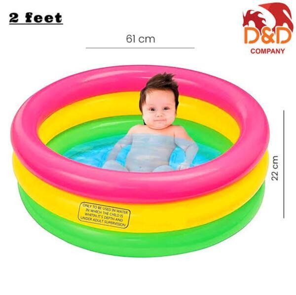 Rainbow Inflatable Swimming Pool for Kids – Portable Outdoor & Balcony Water Play Pool