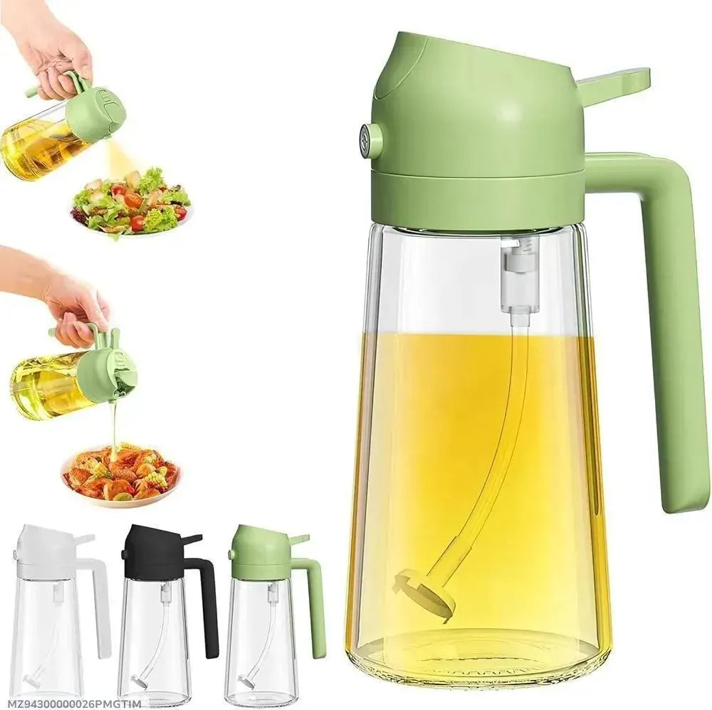 Glass Oil Dispenser Bottle – Black Kitchen Oil Container for Cooking & Storage