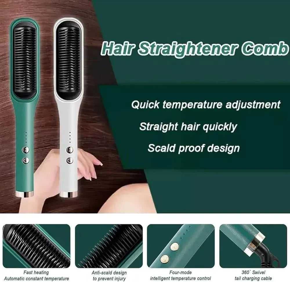 Fast Drying Hair Straightener Brush – 909 Hair Styler & Smoothing Comb