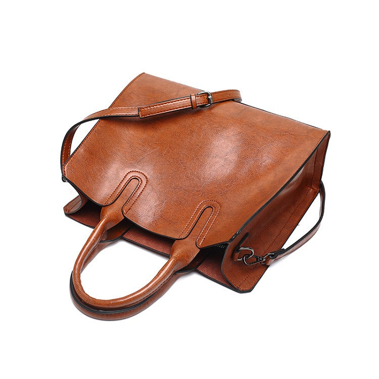 Women’s Retro Leather Handbag – Stylish Shoulder & Hand Carry Bag