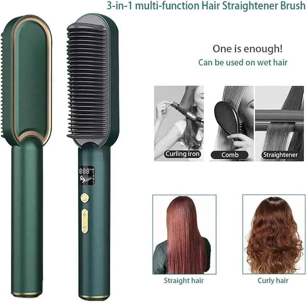 Fast Drying Hair Straightener Brush – 909 Hair Styler & Smoothing Comb