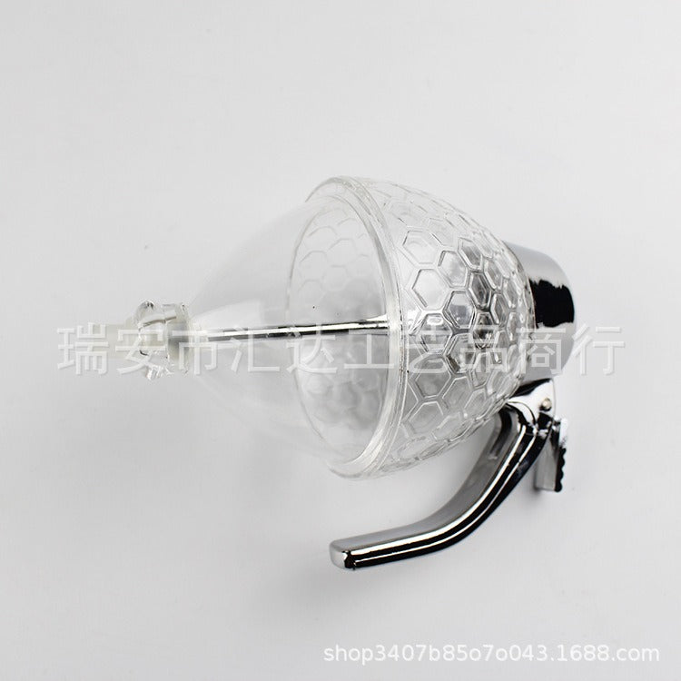 Acrylic Honey Dispenser with Metal Handle – Honeycomb & Diamond Design