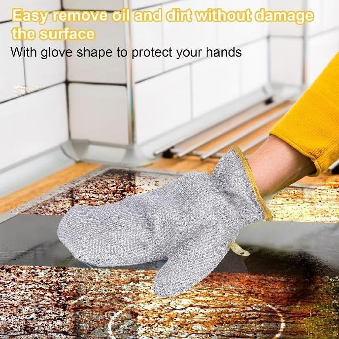 Steel Wire Kitchen Cleaning Glove – Heavy Duty Dish Scrubber for Pots & Pans