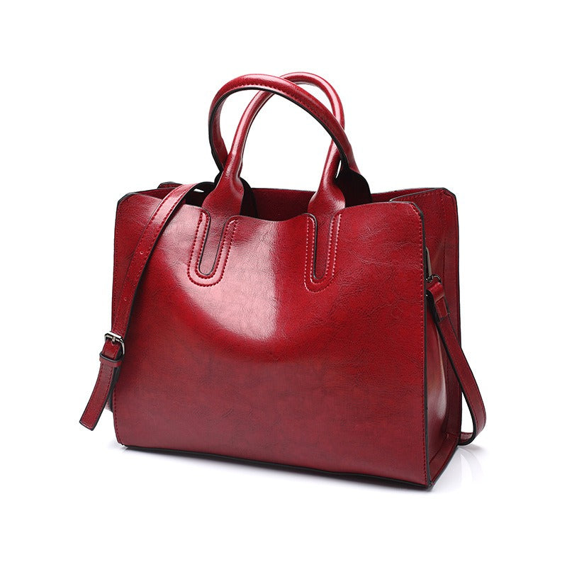 Women’s Retro Leather Handbag – Stylish Shoulder & Hand Carry Bag