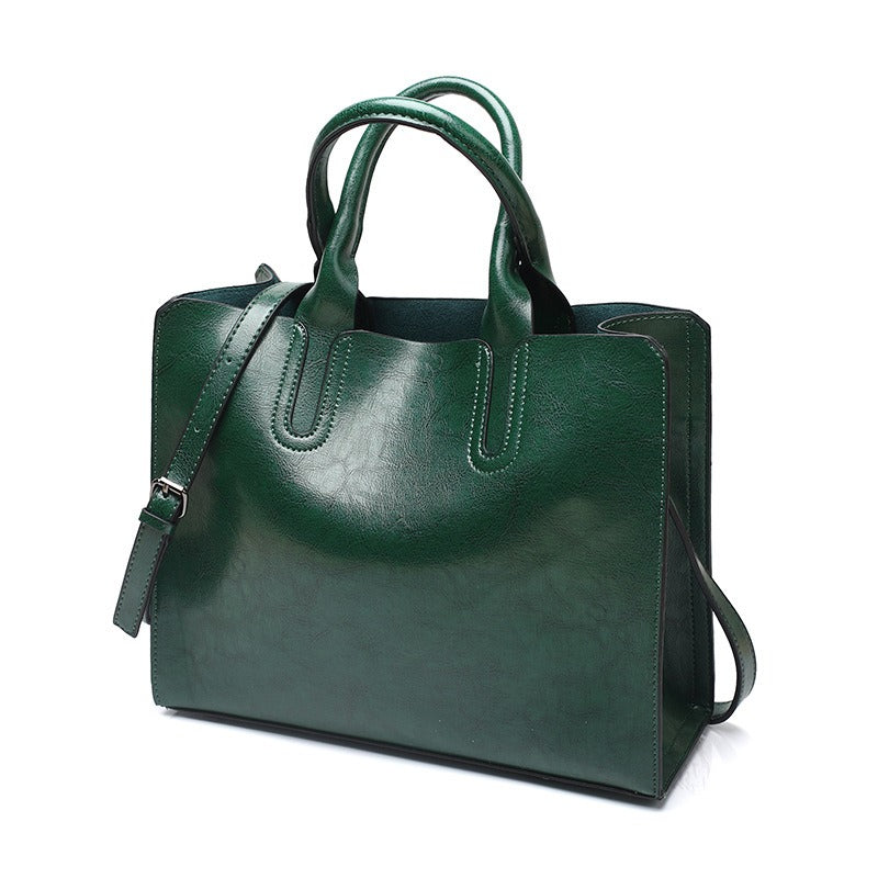 Women’s Retro Leather Handbag – Stylish Shoulder & Hand Carry Bag